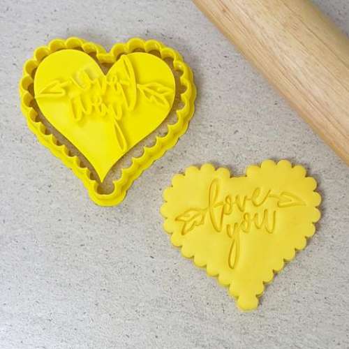 Cookie Stamp Embosser and Cutter - Love You Heart